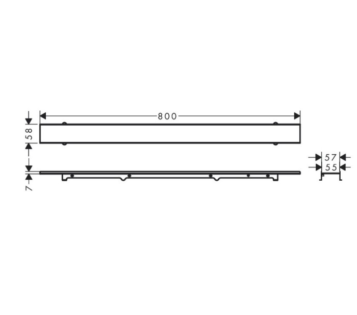 Внешняя часть трапа для душа Rock, 70 см, укорачиваемая, для облицовки RainDrain Rock Hansgrohe, плиткой арт. 56030000