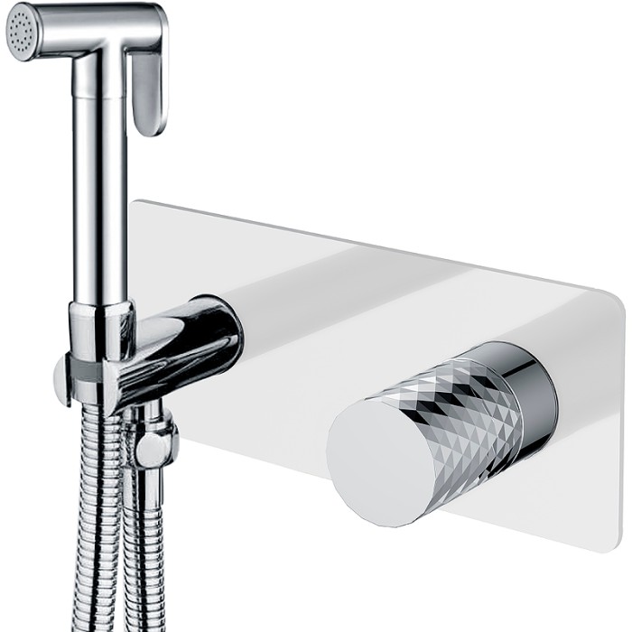 Гигиенический душ со смесителем, White diamond chrome, Stick Boheme 127-WCR