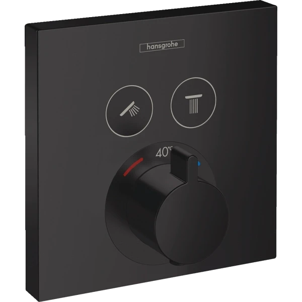 Термостат для душа скрытого монтажа на 2 потребителя, Hansgrohe ShowerSelect, черный арт. 15763670