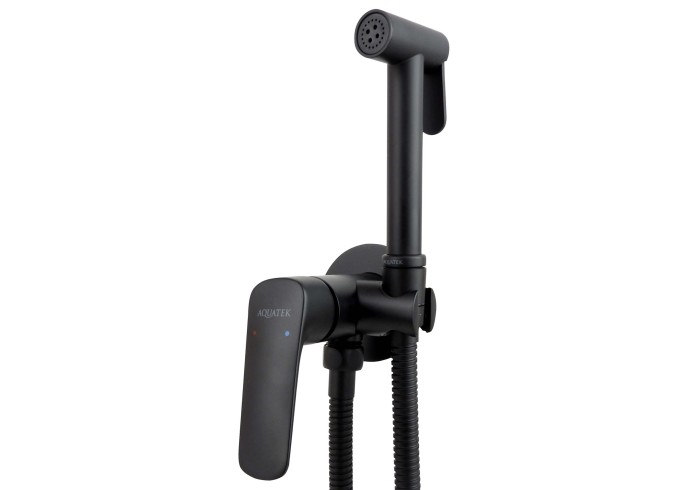 Комплект для гигиенического душа встроенный, Aquatek Вега, черный арт. AQ1019MB