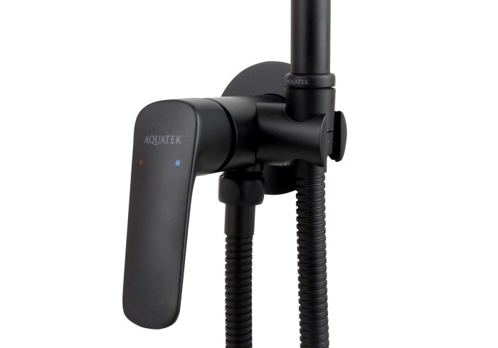 Комплект для гигиенического душа встроенный, Aquatek Вега, черный арт. AQ1019MB