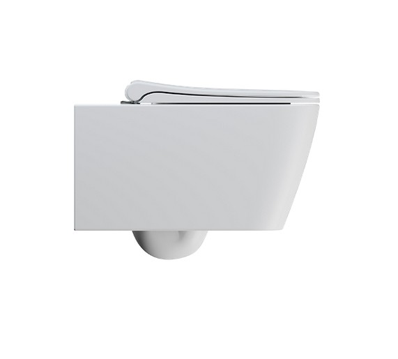 Унитаз подвесной GSI Nubes 55x35см безободковый, с микролифтом, белый матовый арт. 961509