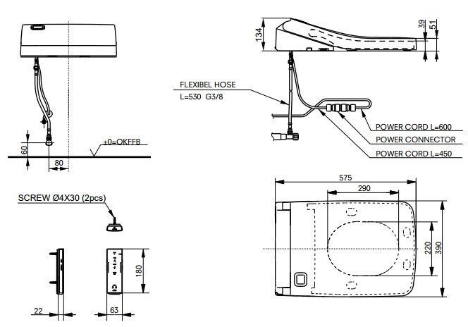 Подвесной унитаз, SERIES SG TOTO, CW512YR цвет: белый