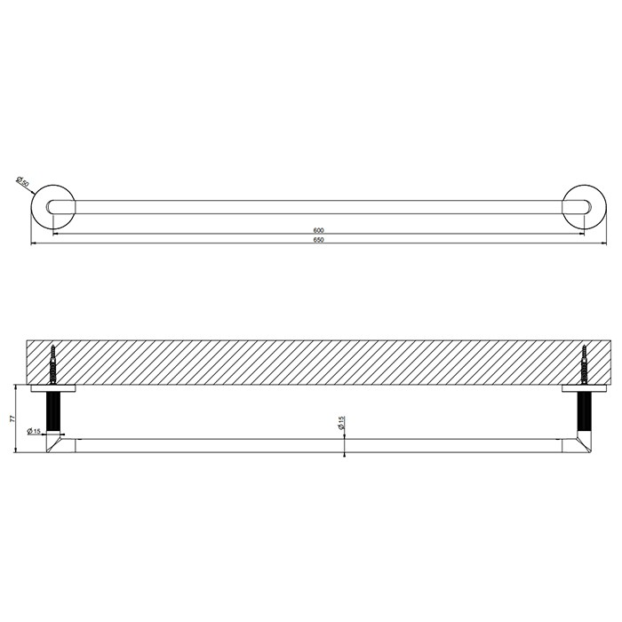 Полотенцедержатель, 60 см, Gessi Ingranaggio, finox brushed nickel арт. 63903#149