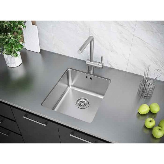 Мойка для кухни нержавеющая 380х440мм Paulmark VISTA, брашированная нерж.сталь - PM904438-BS