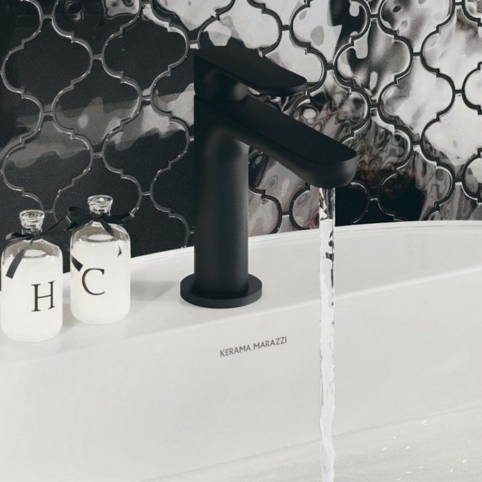 Однорычажный смеситель для раковины без донного клапана 3/8, Ole Kerama Marazzi, черный - 69412KM.01.093