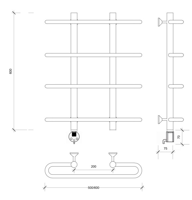 Полотенцесушитель электрический 60x20x60 Венеция 1 Secado арт. 4673739233528