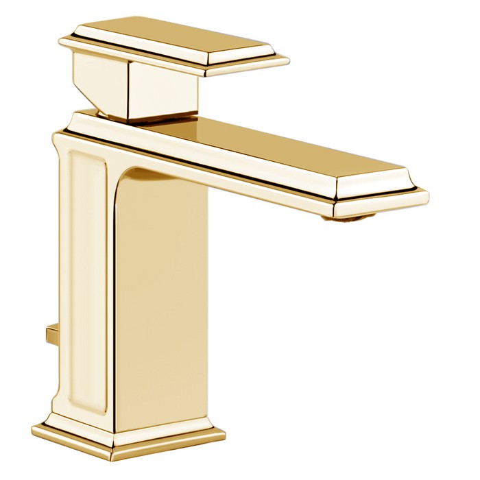 Смеситель для раковины на 1 отверстие с донным клапаном, Gessi Eleganza, шлифованное золото арт. 46001#087