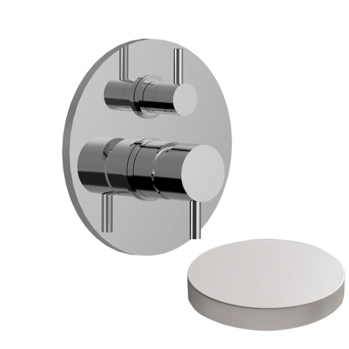 Внешняя часть смесителя для душа встраиваемого с дивертером-рычагом, на 2 режима, Giulini My future, белый матовый арт. 5964-2EPBO