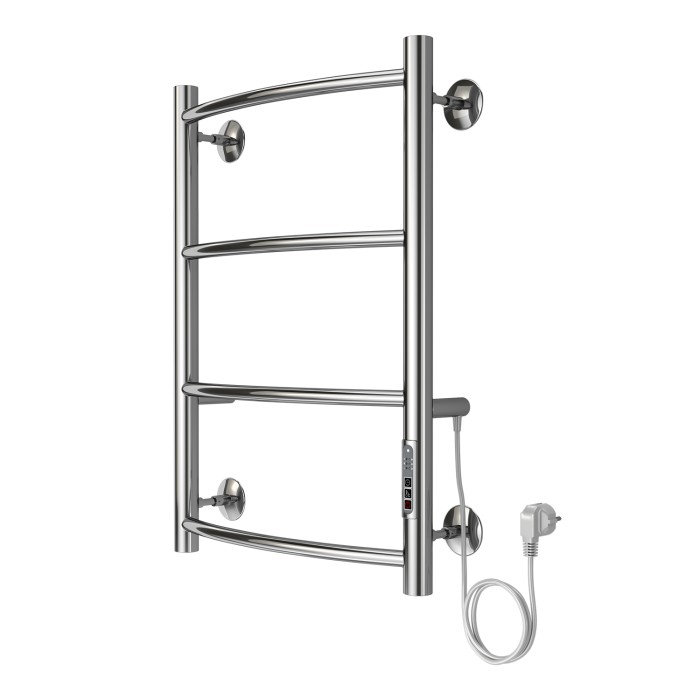 Полотенцесушитель электрический 400/600 4 секции, диммер справа, хром, Verona Azario - AZ04846