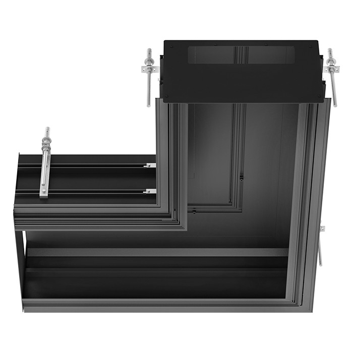 Профиль угловой 740х740 мм, для 5 модулей, установка Shift-Fix, Gessi Binario, black xl арт. 61052#299