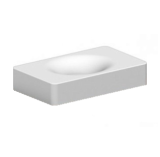 Раковина подвесная или накладная без перелива, без отверстий, цвет белый, Scarabeo Fuji - 6002