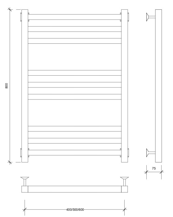 Полотенцесушитель водяной 80x40 Корсико 3 (хром) Secado арт. 4603777474539