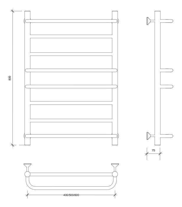 Полотенцесушитель водяной 80x40 Модена 2 (хром) Secado арт. 4603777480059