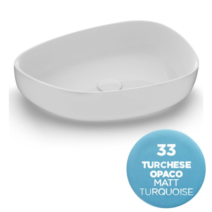 Накладная раковина, 55x42xh14 см, Olympia ceramica Metamorfosi, голубой матовый арт. MET4255033