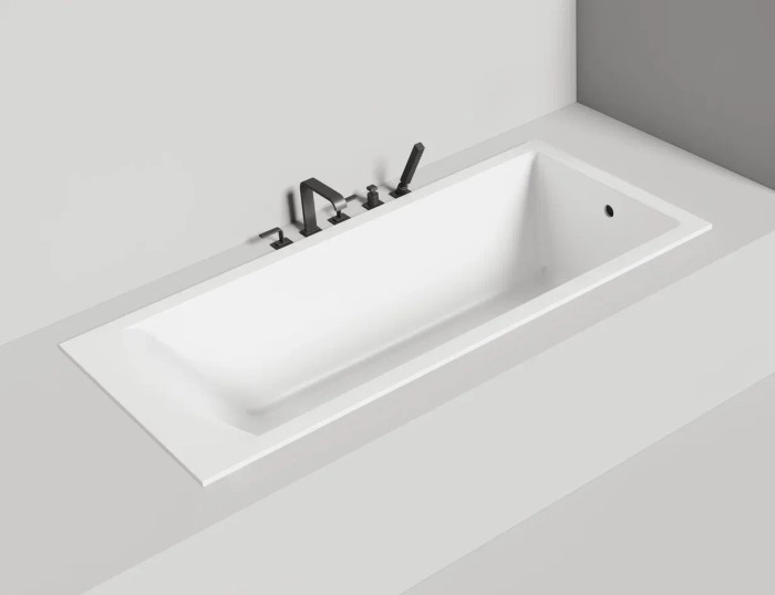 Ванна встраиваемая 180x80, матовая, Salini CASCATA арт. 104223MRF