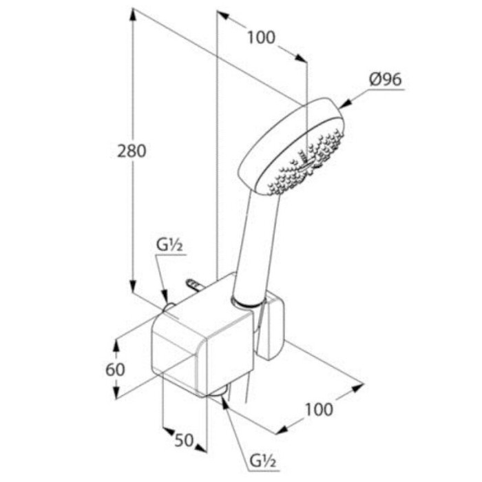 Душевой гарнитур для ванны, logo Kludi, хром - 6867005-00