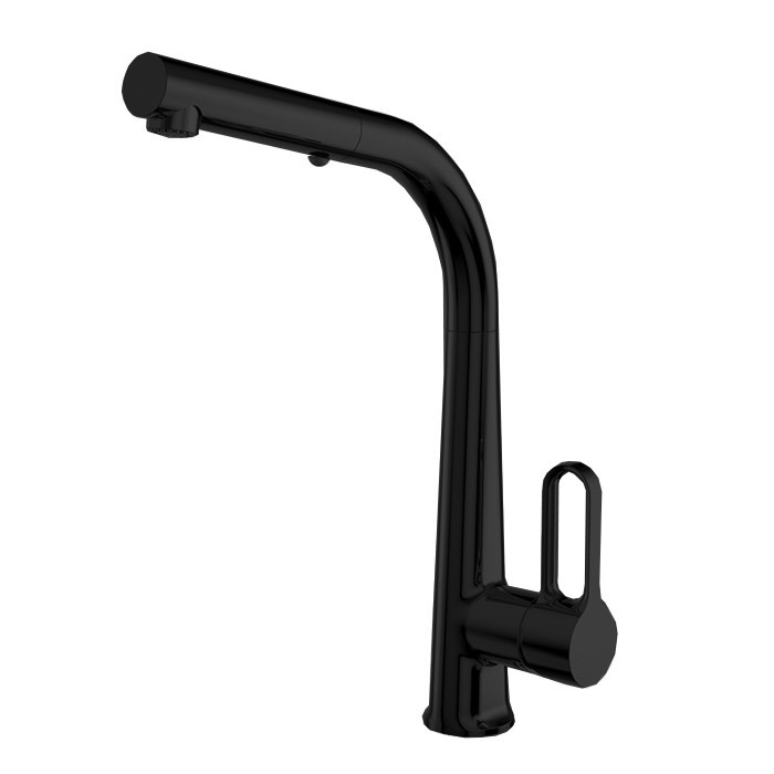 Fima Carlo Frattini Смеситель для кухни, на 1 отв., с выдвижной лейкой Skinny, Kitchen, F7026NS цвет: хром