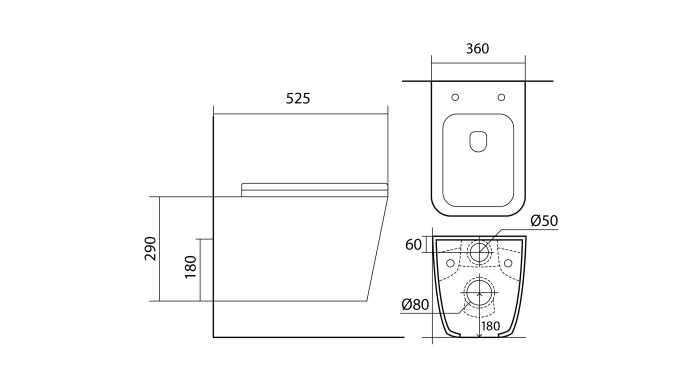 Унитаз подвесной, безободковый, с механизмом плавного закрывания Aquatek Либра new арт. AQ0530N-00