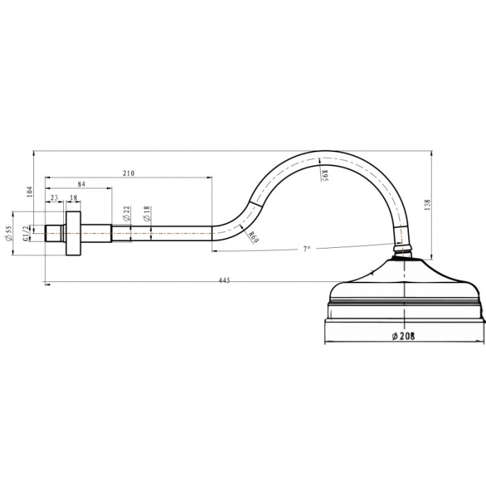 Встроенный верхний душ (20см), Boheme Brillante - 415