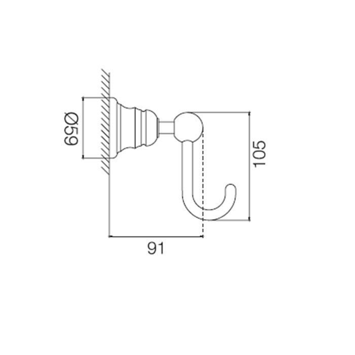Fima Carlo Frattini Крючок одинарный, подвесной, Victory, F6064/1OR цвет: золото