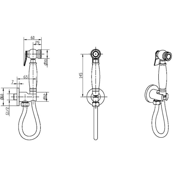 Гигиеническая лейка без штуцера, Boheme Imperiale - 405-2