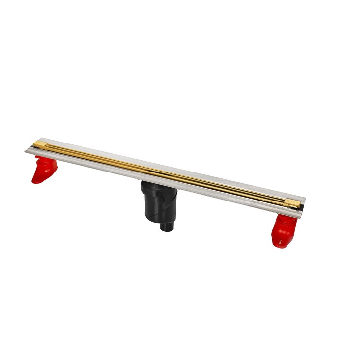 Душевой лоток BERGES SUPER Slim 800, золото глянец, S-сифон D50/105 H50, арт.092054