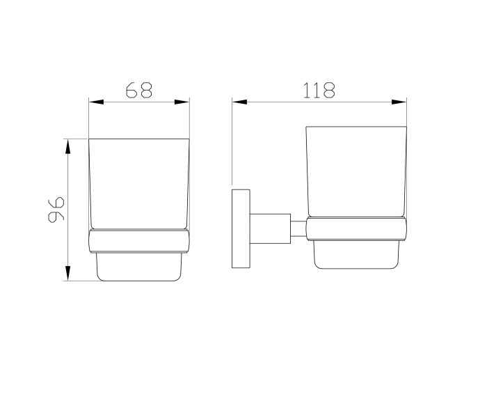 Стакан для зубных щеток с держателем, Wonzon & Woghand Easy, WW-8121 цвет: хром