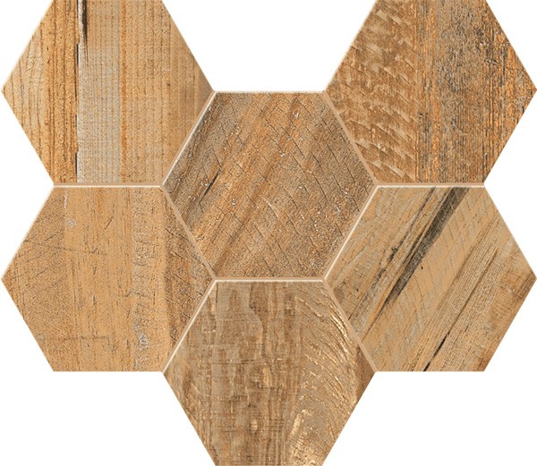 Мозаика mosaico hexagon 00 25x28.6 ESTIMA Spanish wood арт. SP00