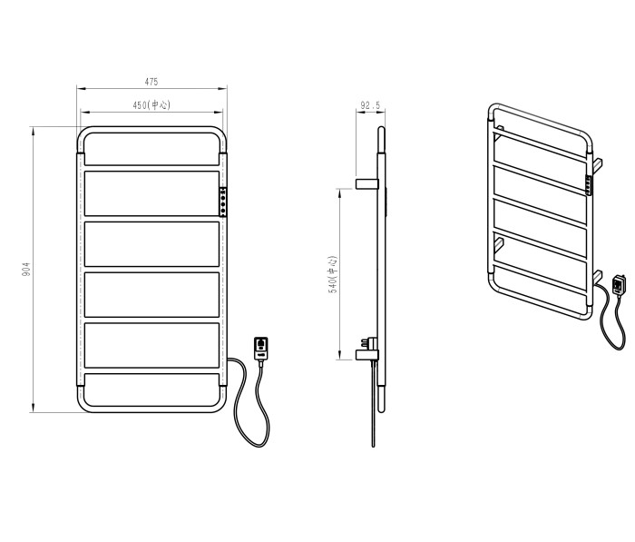 Полотенцесушитель электрический, Wonzon & Woghand Wismar, WW-AL202-BR цвет: никель