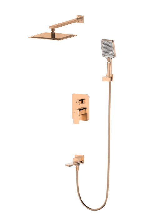 Душевая система встраиваемая, Wonzon &amp; Woghand Diamond, WW-88939011-BRG цвет: розовое золото