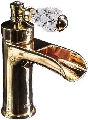 Смеситель для раковины, золото, Vogue Crystal Boheme 211-CRST