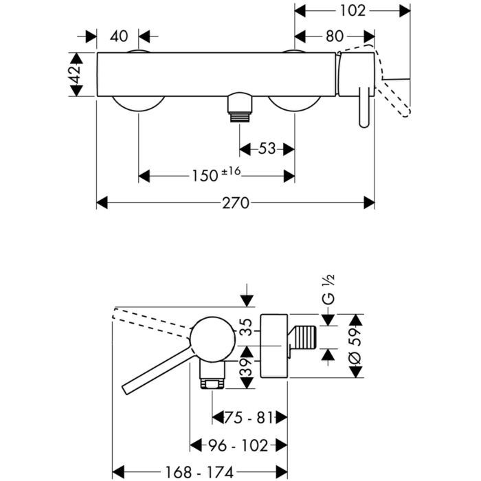 Смеситель для душа Starck Axor, сталь арт. 10611800