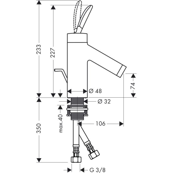 Смеситель для раковины Starck Classic Axor, сталь арт. 10010800
