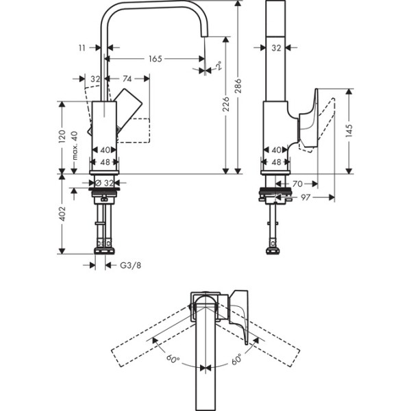 Смеситель для раковины поворотным изливом, Hansgrohe Metropol, золото арт. 32511990