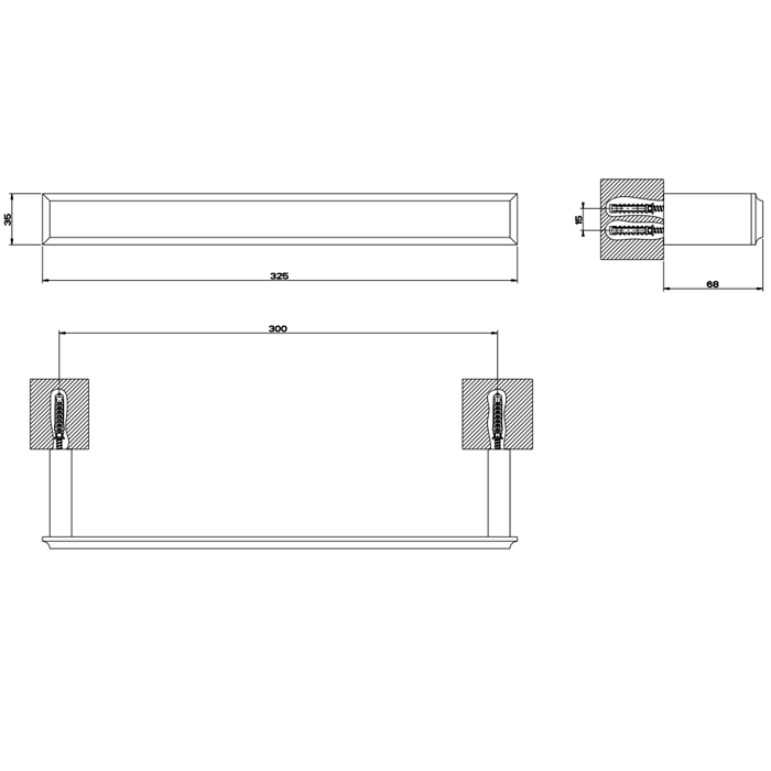 Полотенцедержатель 30см, подвесной, Gessi Eleganza, хром арт. 46497#031