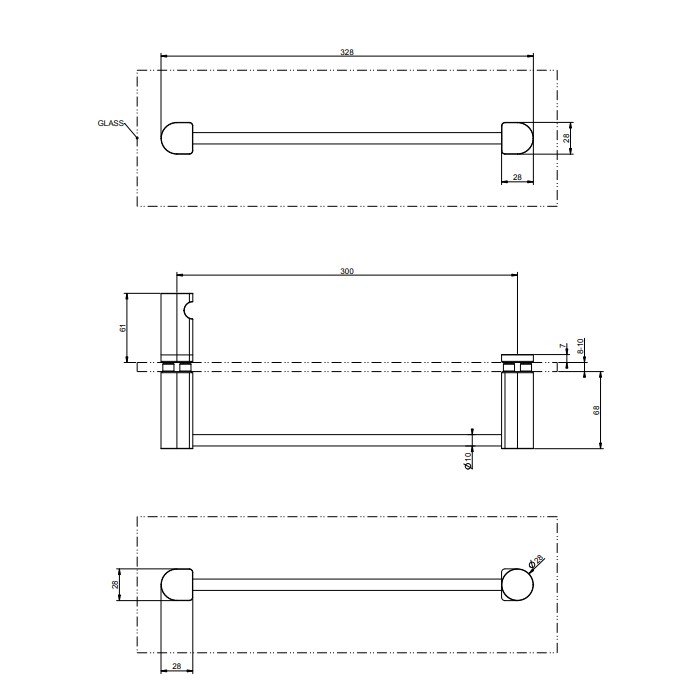 Полотенцедержатель 30 см, Gessi Rilievo, хром арт. 59562#031