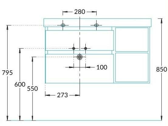 Тумба левая подвесная с ящиками 90см, Cubo Kerama Marazzi, розовый - CUB.90.2Lh\MAL.N