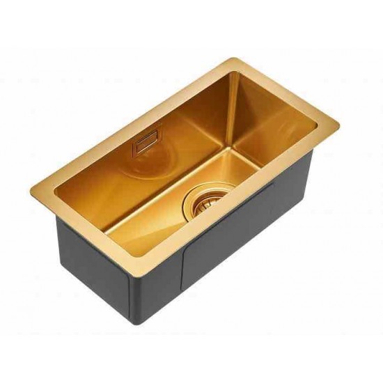 Мойка для кухни нержавеющая 230х440мм Paulmark KLEIN, брашированное золото - PM202344-BG