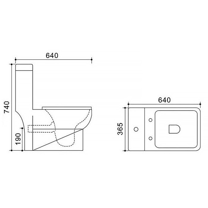 Унитаз-моноблок 640х365х740 ободковый, с быстросъемным сиденьем Slim микролифт, Azario zeno арт. AZ-1169