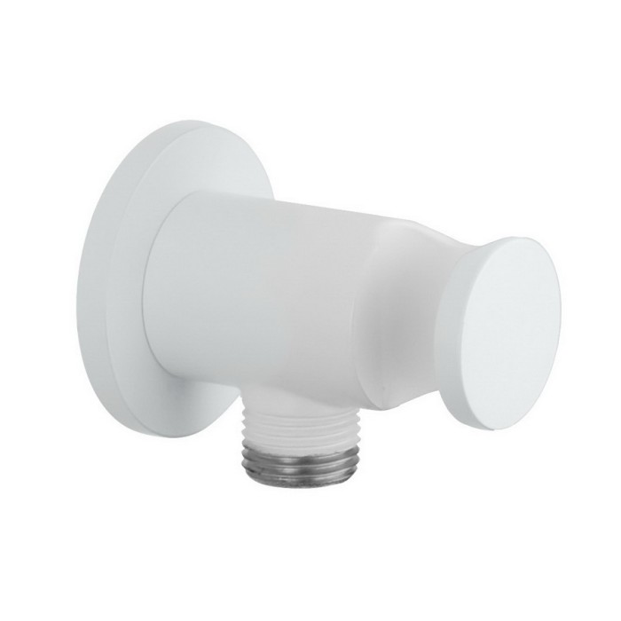 Настенный держатель для душа с забором воды, Giulini Wellness, белый матовый арт. 1559/MBO