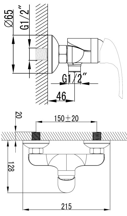 Смеситель для душа с ручным душем, керамический картридж, хром, Azario SINTRA арт. AZ-WKF33361C