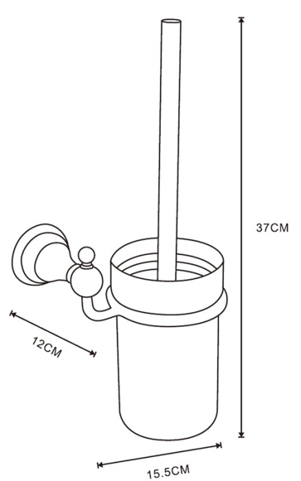 Ершик подвесной с керамической колбой, бронза, Azario Elvia - AZ-91113Q