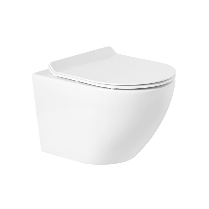 Подвесной унитаз, безободковый, BelBagno, белый глянцевый, SFERA-R арт. BB046CHR/BB2111SC