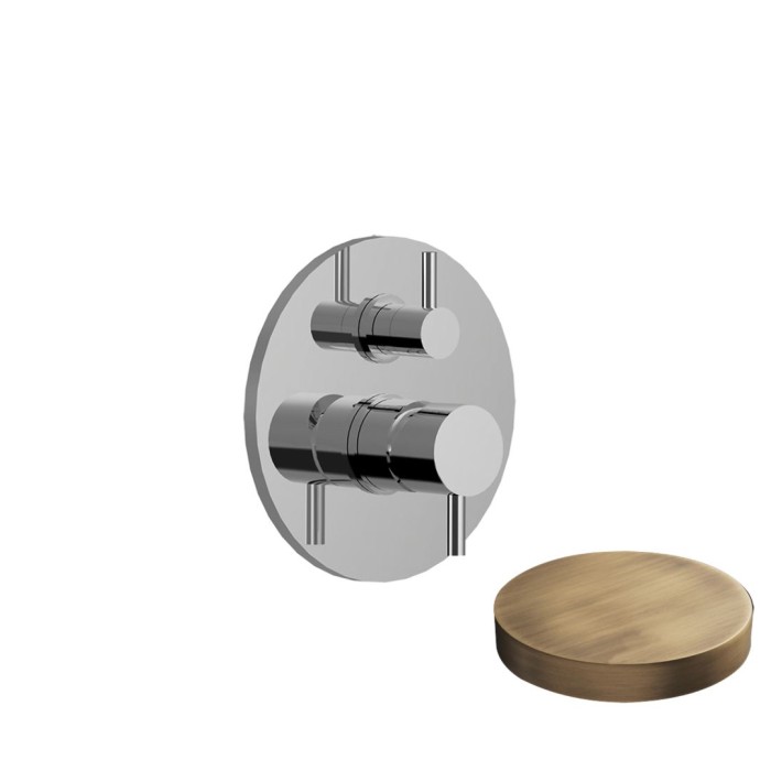 Внешняя часть смесителя для душа встраиваемый с дивертером-рычагом на 2 вывода воды, Giulini My future, бронза арт. 5964-2EPBR