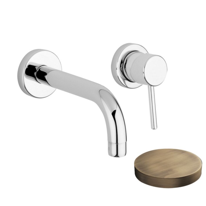 Внешняя часть для смесителя для раковины настенного монтажа, без донного клапана, Giulini Futuro, матовая бронза арт. 6520-20EPBROP