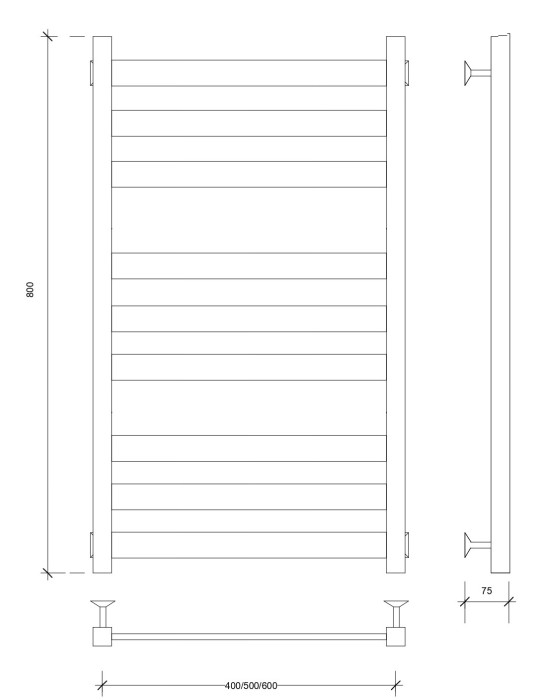 Полотенцесушитель водяной 80x50 Комано 3 (хром) Secado арт. 4603777475093