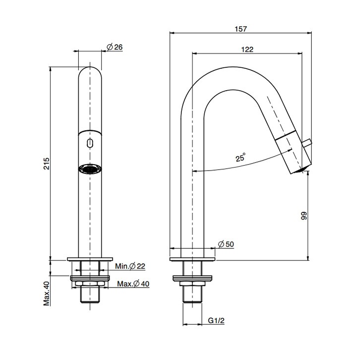 Fima Carlo Frattini Кран для раковины, на 1 отв., для холодной воды, Collettivita, F3061/2CR цвет: хром
