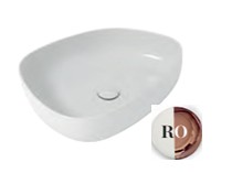 Накладная раковина, 55x42xh14 см, Olympia ceramica Metamorfosi, белый/розовое золото арт. MET42550RO