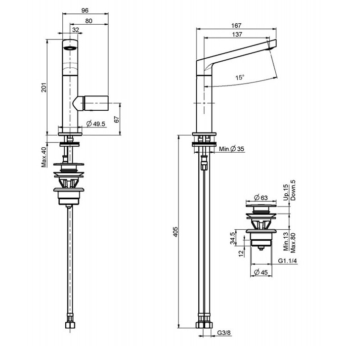 Fima Carlo Frattini Смеситель для раковины, Nomos go, F4161CR цвет: хром